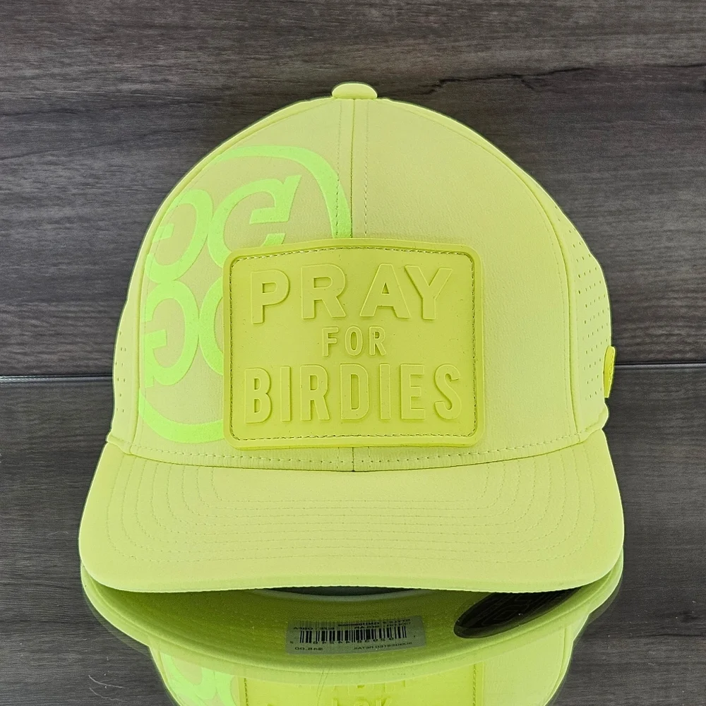 G/FORE Hat Cap Solar Yellow Pray for Birdies Perforated Featherweight Tech Hat